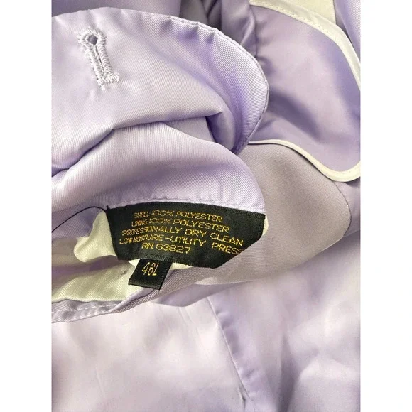 Falcone Mens 46L Single Breasted 2 Piece Suit Purple Blazer Jacket Wedding Pants